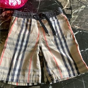 Authentic Burberry children’s kids boys nova check swim trunks size 2yr
